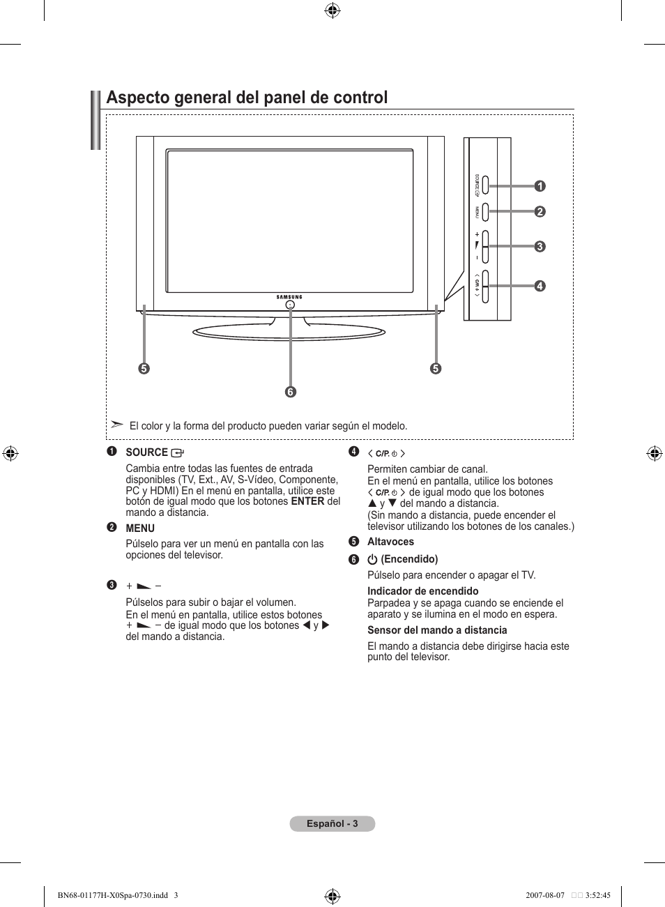 Aspecto general del panel de control | Samsung LE22S81B User Manual | Page 195 / 461