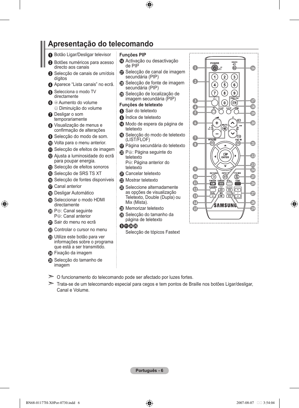 Apresentação do telecomando | Samsung LE22S81B User Manual | Page 236 / 461