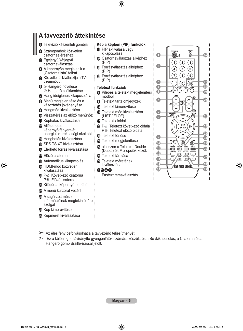 A távvezérlő áttekintése | Samsung LE22S81B User Manual | Page 274 / 461