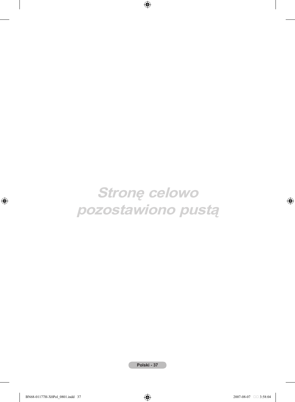 Stronę celowo pozostawiono pustą | Samsung LE22S81B User Manual | Page 343 / 461