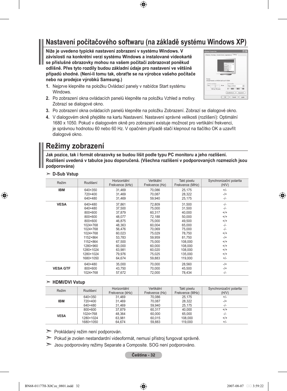 Režimy zobrazení | Samsung LE22S81B User Manual | Page 376 / 461