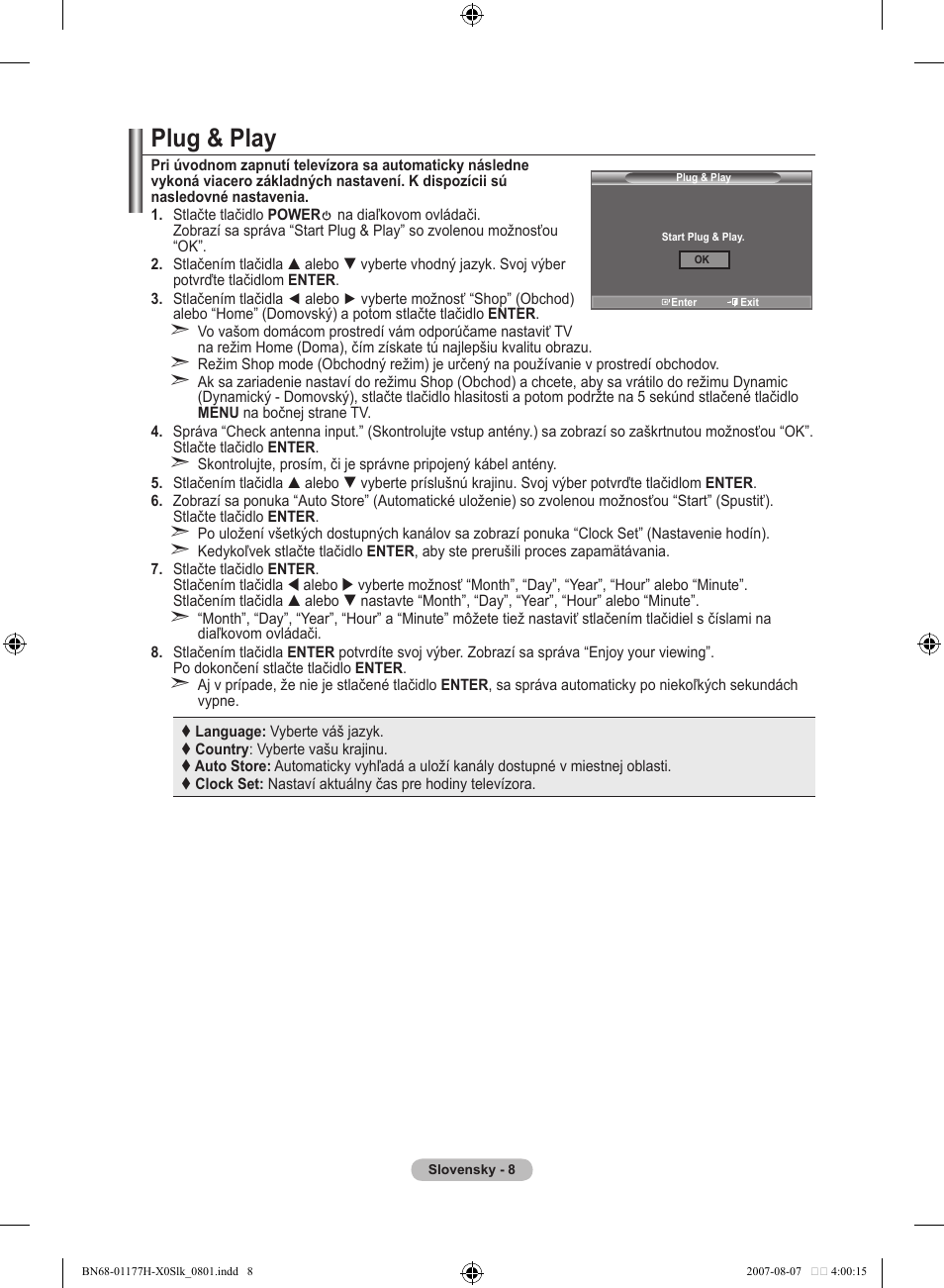 Plug & play | Samsung LE22S81B User Manual | Page 390 / 461