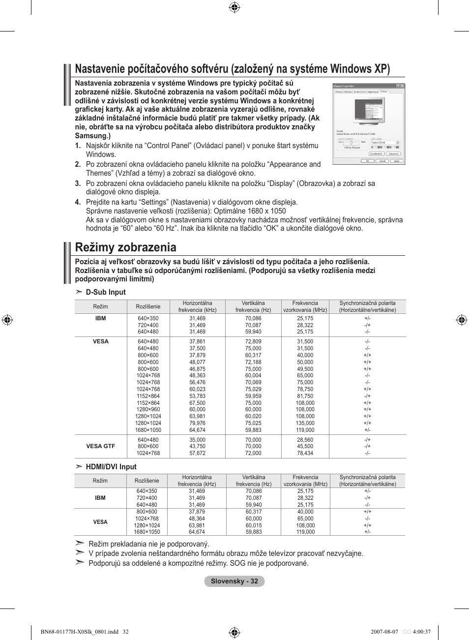 Režimy zobrazenia | Samsung LE22S81B User Manual | Page 414 / 461