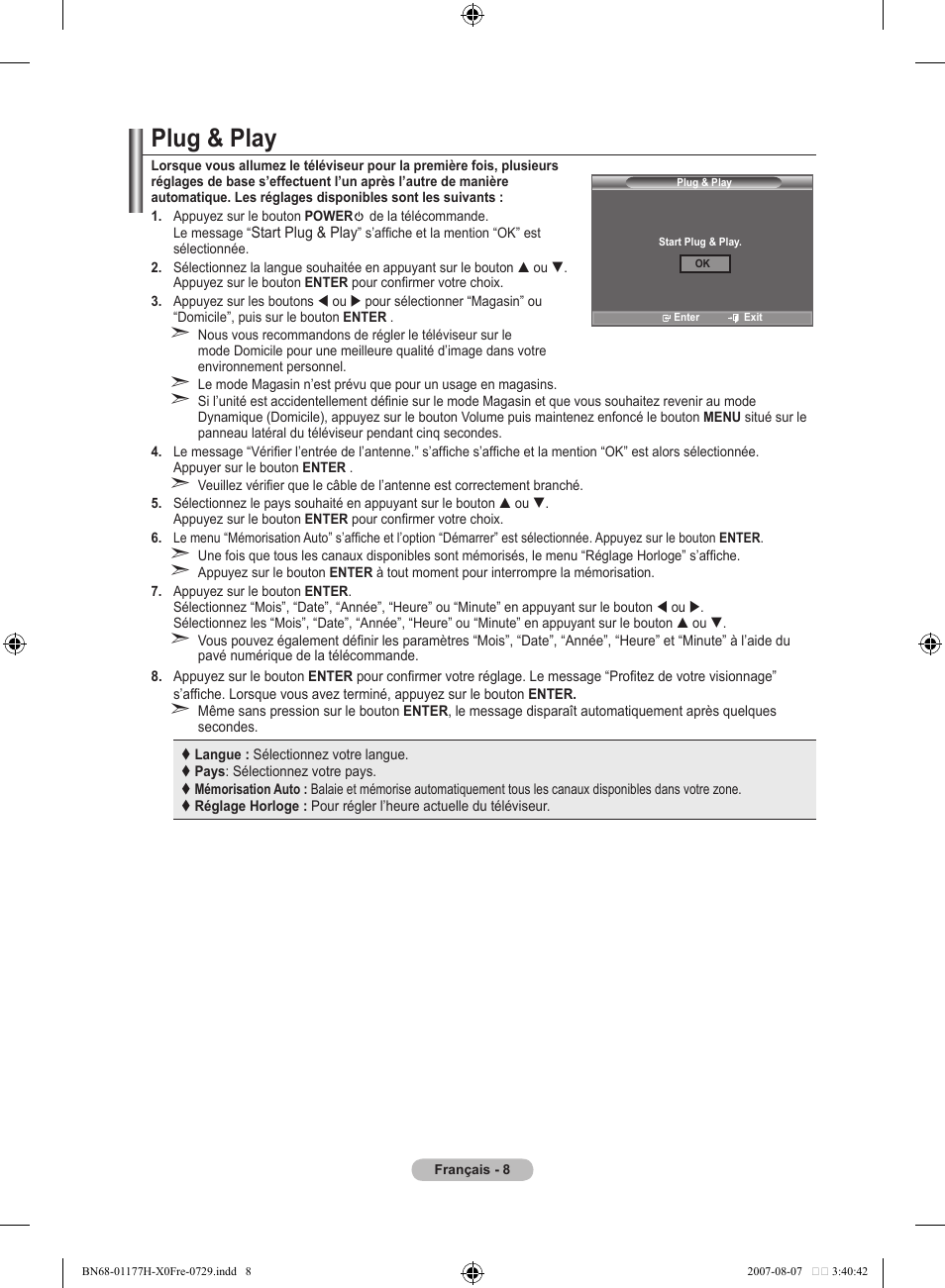 Plug & play | Samsung LE22S81B User Manual | Page 48 / 461