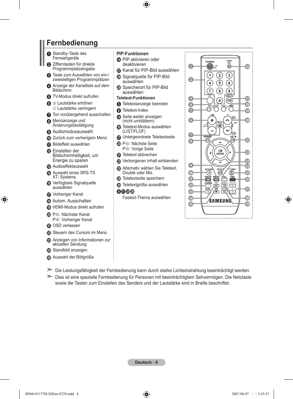 Fernbedienung | Samsung LE22S81B User Manual | Page 84 / 461