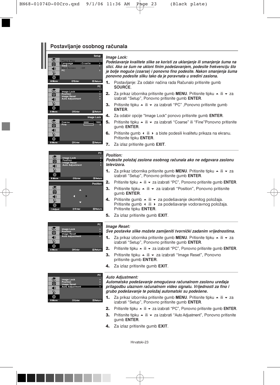 Postavljanje osobnog raãunala | Samsung LE19R71W User Manual | Page 175 / 203