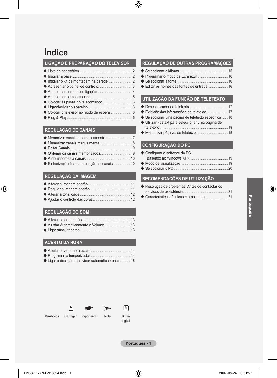 Índice | Samsung LE20S81B User Manual | Page 137 / 271