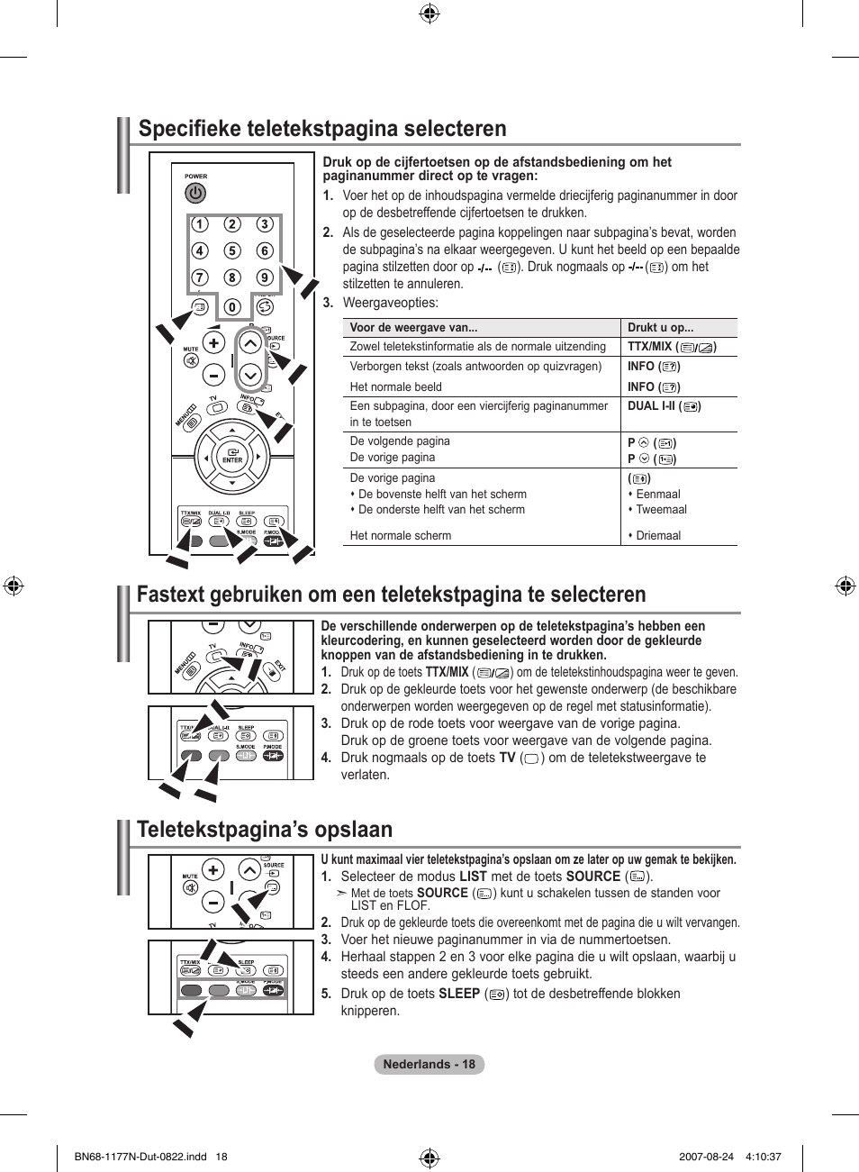 Specifieke teletekstpagina selecteren, Teletekstpagina’s opslaan | Samsung LE20S81B User Manual | Page 86 / 271