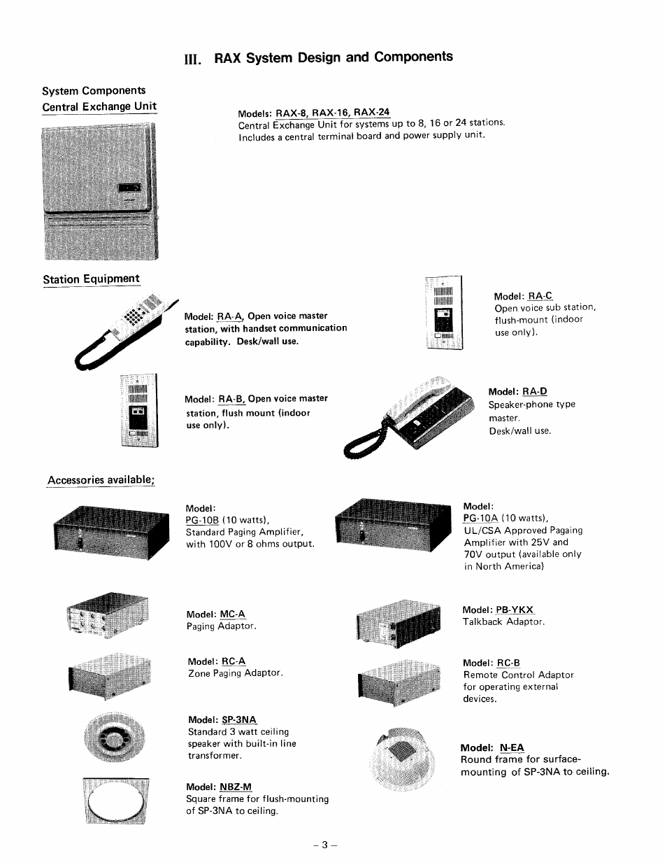 Iii. rax system design and components | Aiphone RAX R24/A User Manual | Page 5 / 29