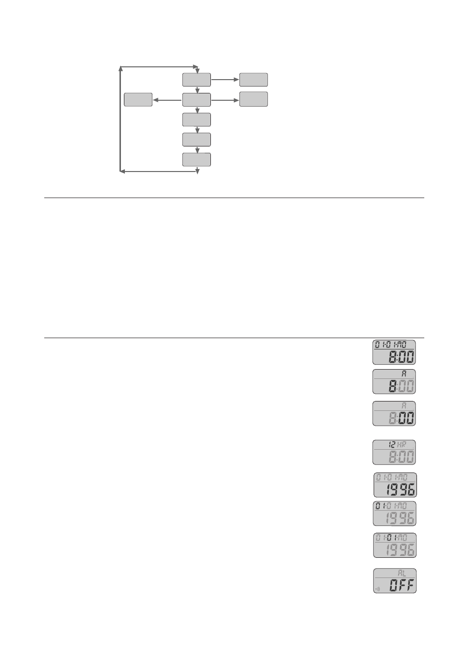Basic use of setting modes, Setting the clock, Month | Acumen Ba six Plus Heart Rate Monitor User Manual | Page 6 / 15