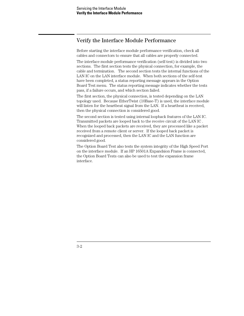 Verify the interface module performance | Agilent Technologies HP 16500 User Manual | Page 19 / 38