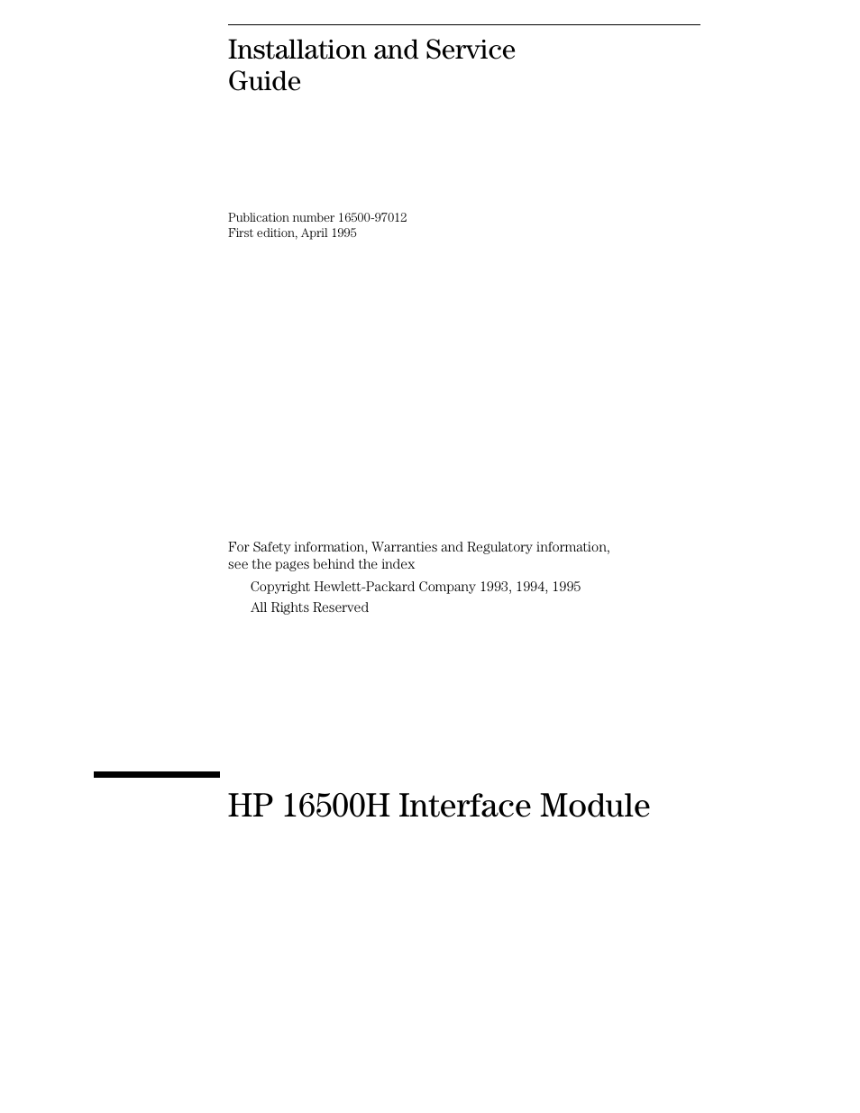 Installation and service guide | Agilent Technologies HP 16500 User Manual | Page 2 / 38