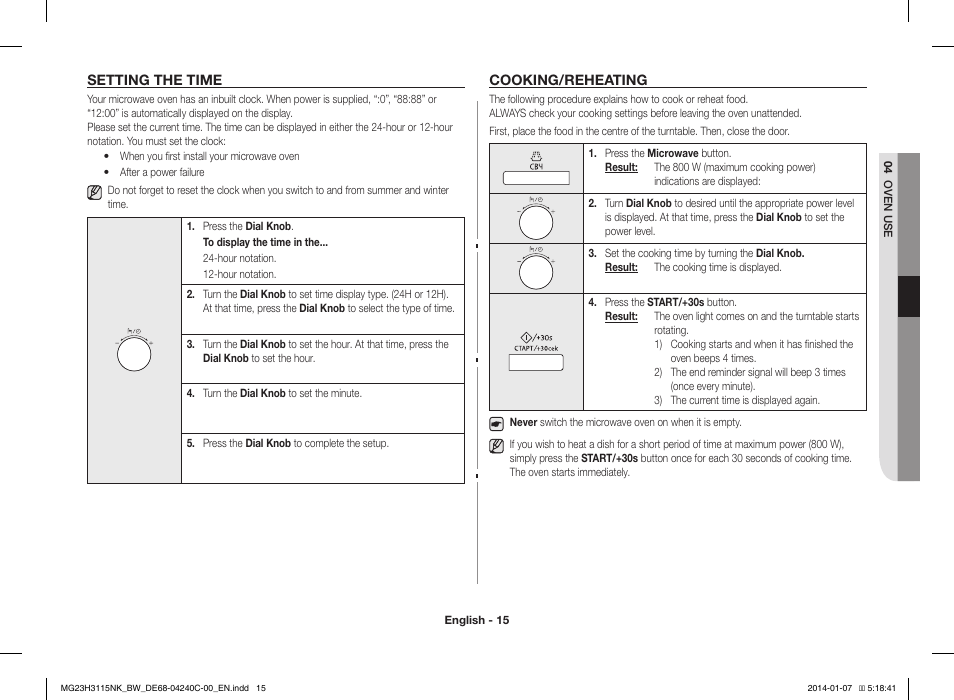 Samsung MG23H3115NW User Manual | Page 15 / 42
