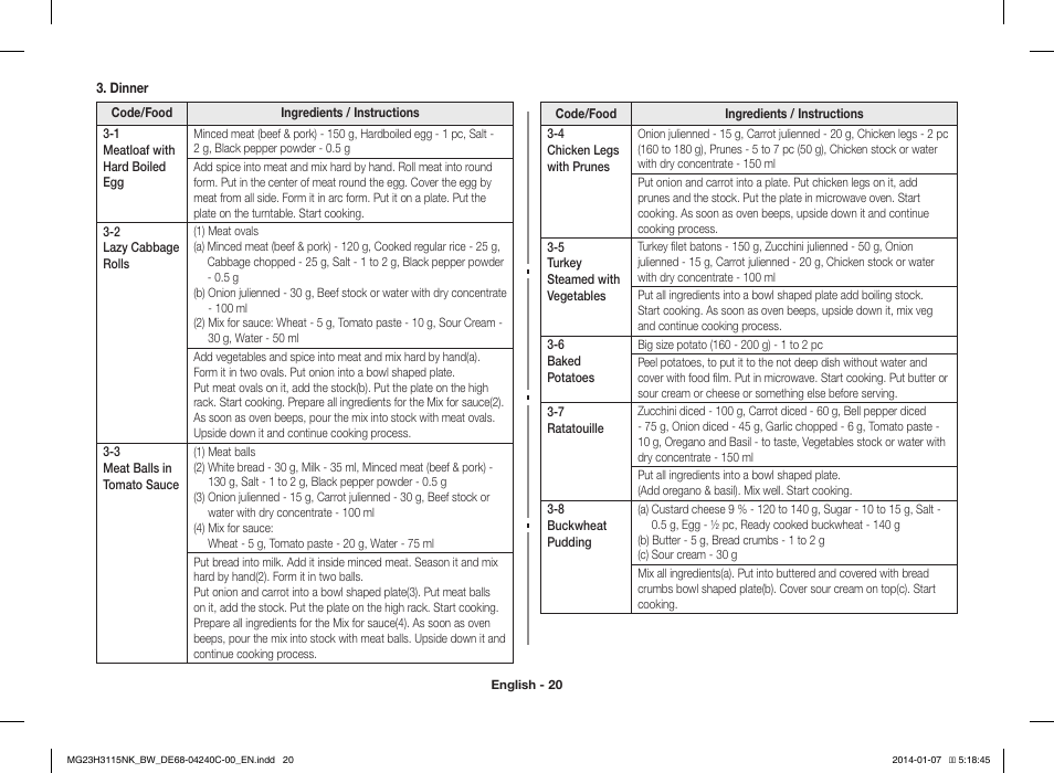 Samsung MG23H3115NW User Manual | Page 20 / 42