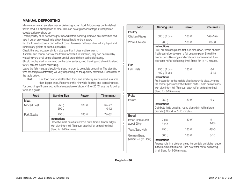 Samsung MG23H3115NW User Manual | Page 36 / 42