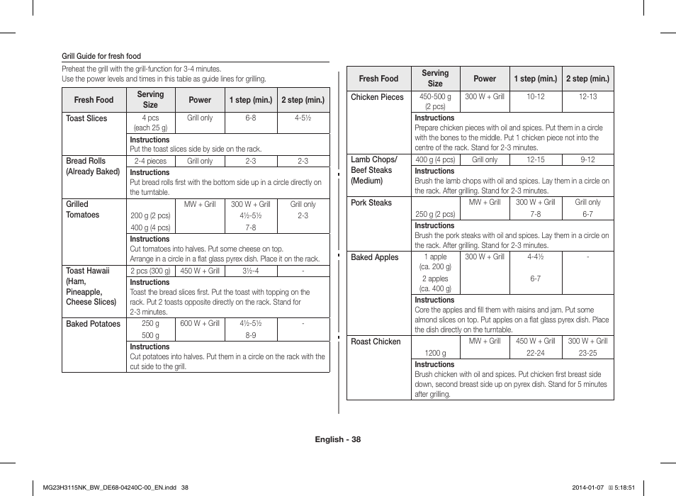 Samsung MG23H3115NW User Manual | Page 38 / 42