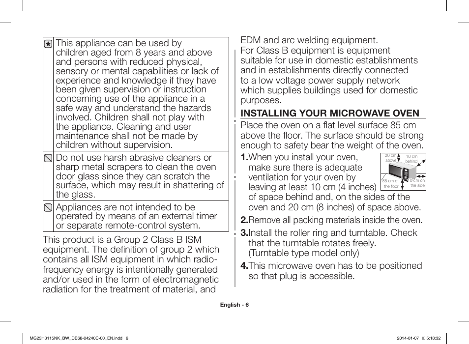 Samsung MG23H3115NW User Manual | Page 6 / 42