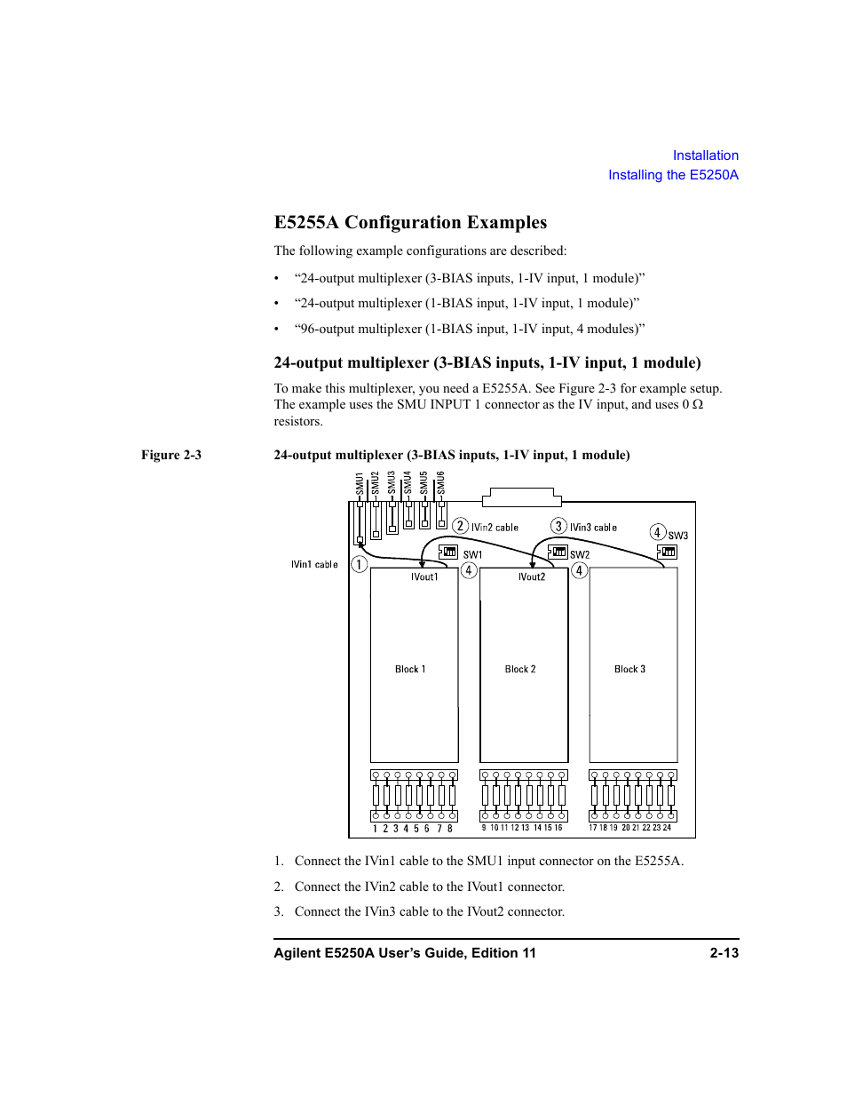 E5255a configuration examples, E5255a configuration examples -13 | Agilent Technologies Agilent E5250A User Manual | Page 45 / 326