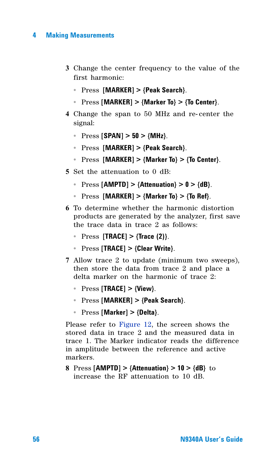 Agilent Technologies N9340A User Manual | Page 58 / 161