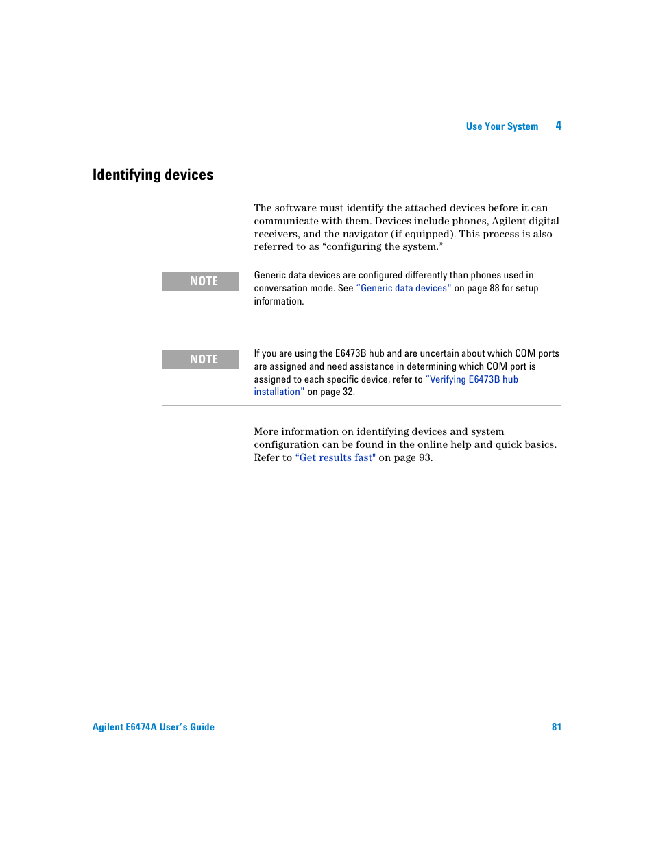 Identifying devices | Agilent Technologies Agilent E6474A User Manual | Page 81 / 184