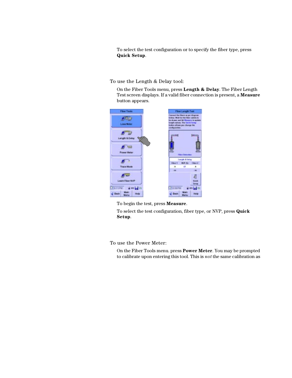Measuring length and delay, Using the power meter | Agilent Technologies N2610A User Manual | Page 159 / 248