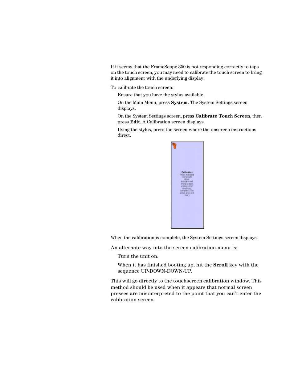 Touchscreen calibration | Agilent Technologies N2610A User Manual | Page 172 / 248