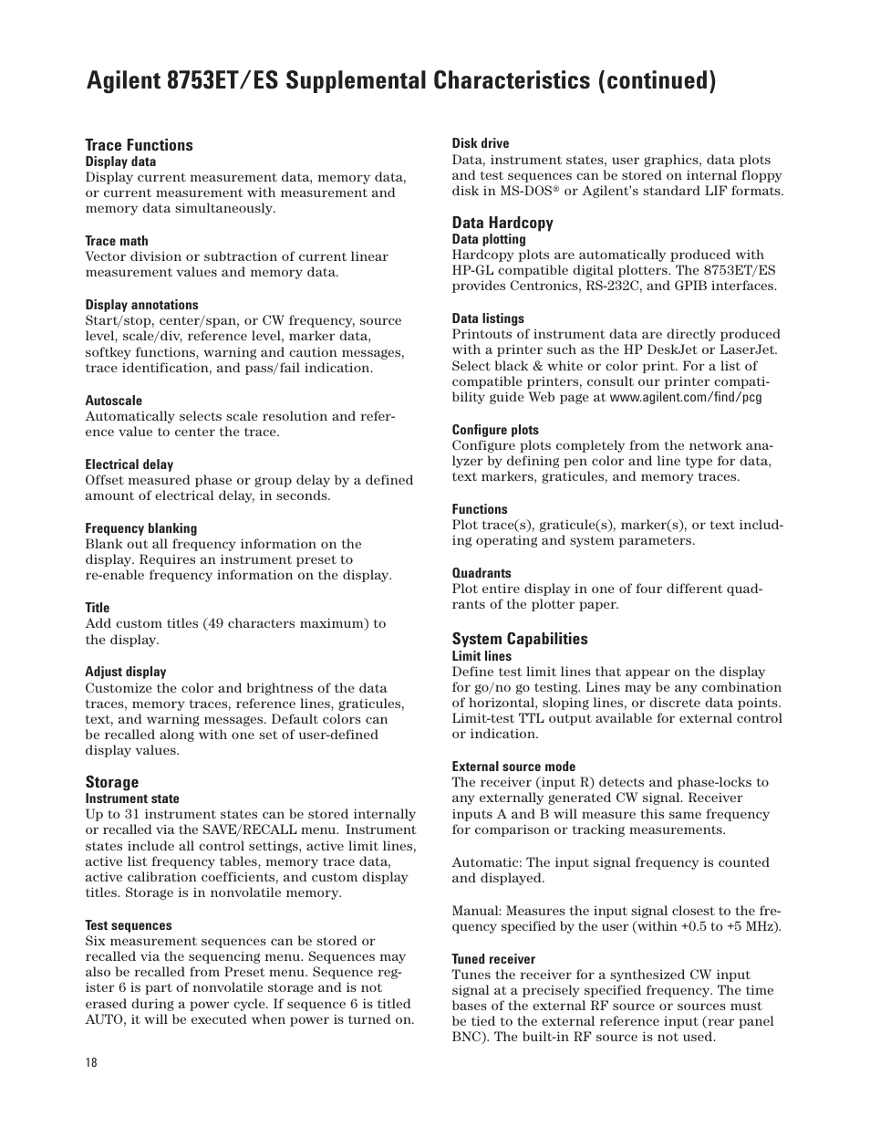 Agilent Technologies 8753ET User Manual | Page 18 / 28