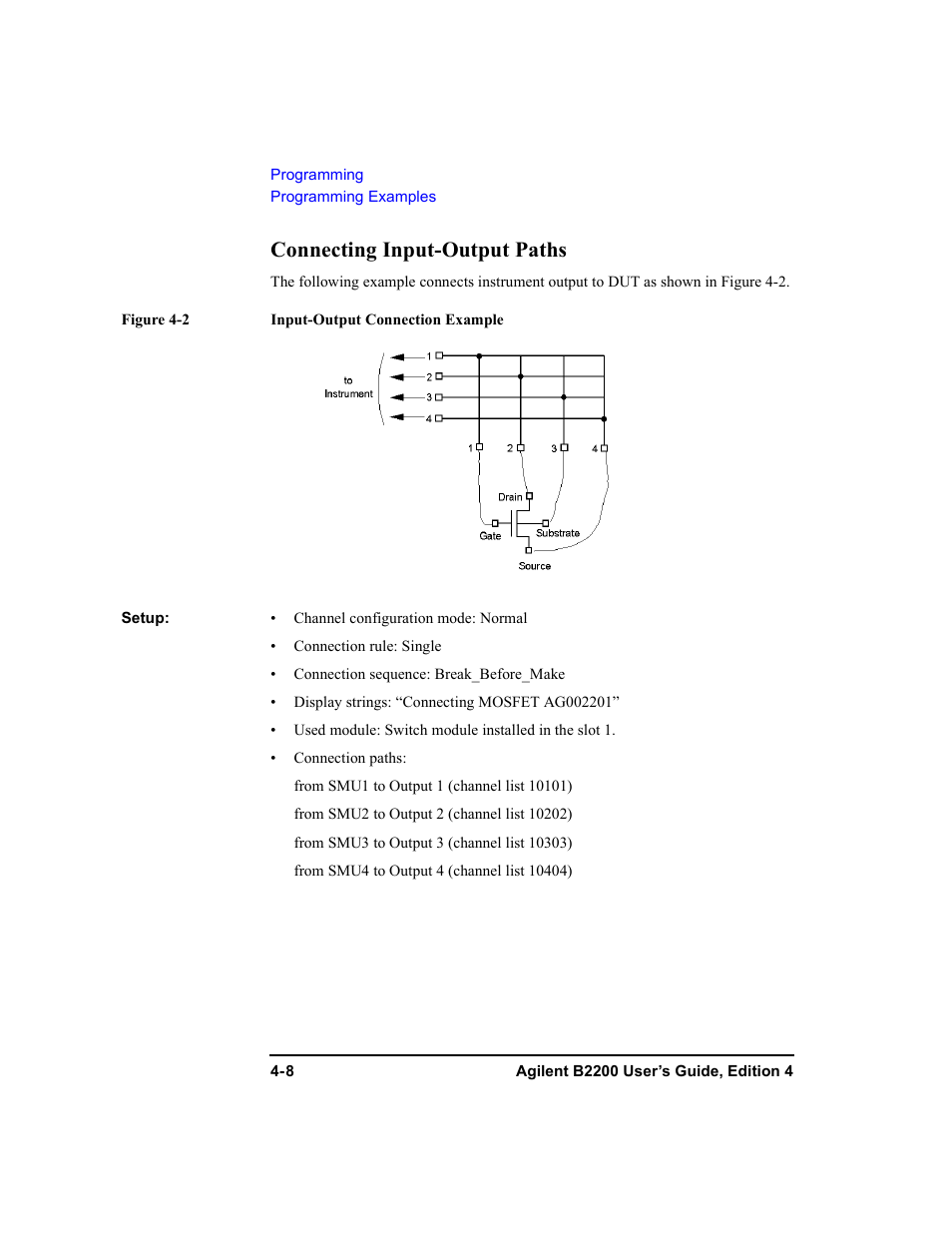 Connecting input-output paths | Agilent Technologies Agilent B2201A User Manual | Page 108 / 230