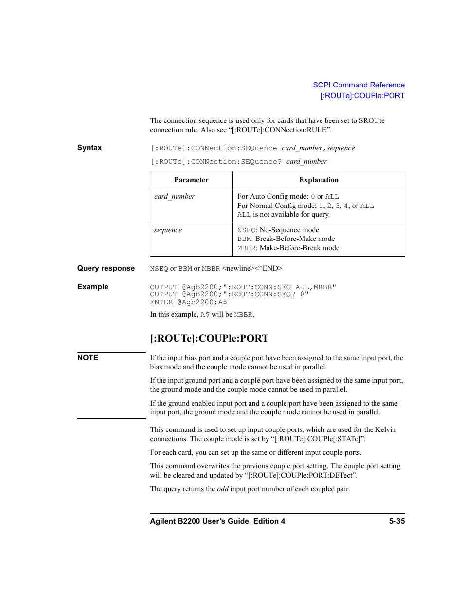 Route]:couple:port | Agilent Technologies Agilent B2201A User Manual | Page 163 / 230