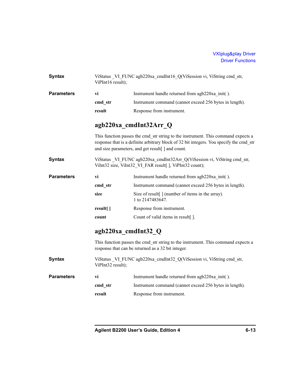 Agb220xa_cmdint32arr_q, Agb220xa_cmdint32_q | Agilent Technologies Agilent B2201A User Manual | Page 199 / 230