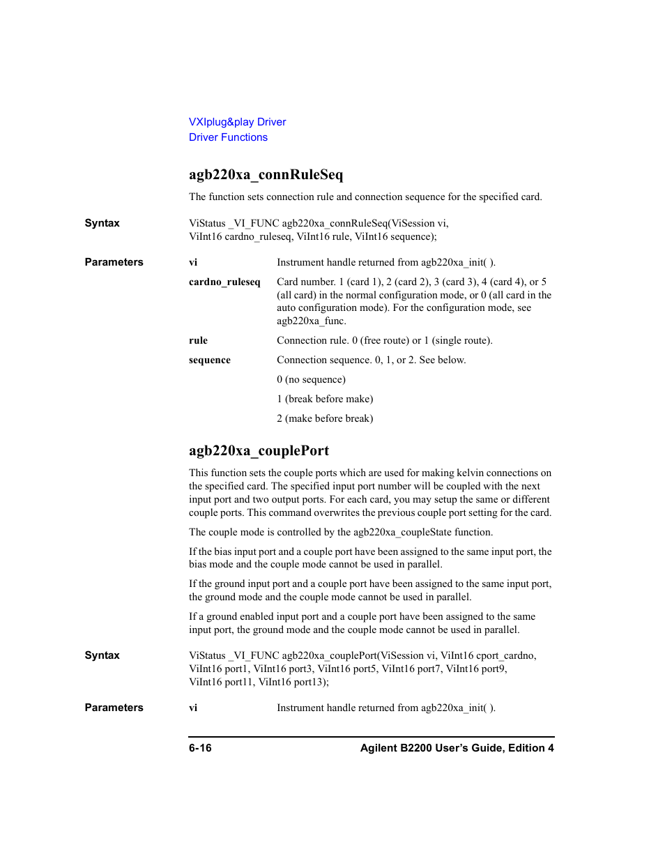 Agb220xa_connruleseq, Agb220xa_coupleport | Agilent Technologies Agilent B2201A User Manual | Page 202 / 230