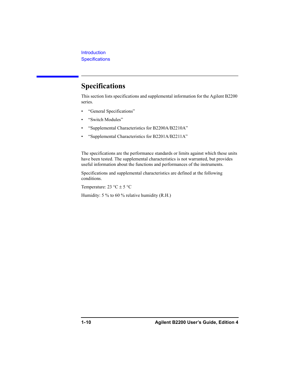 Specifications | Agilent Technologies Agilent B2201A User Manual | Page 28 / 230