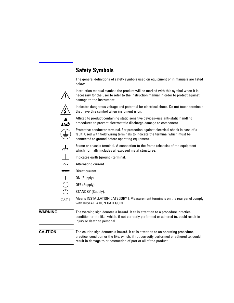 Safety symbols | Agilent Technologies Agilent B2201A User Manual | Page 8 / 230