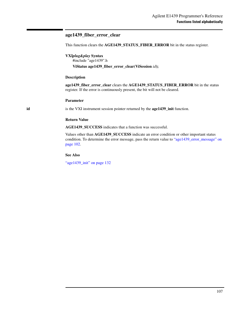 Age1439_fiber_error_clear | Agilent Technologies VXI E1439 User Manual | Page 117 / 246