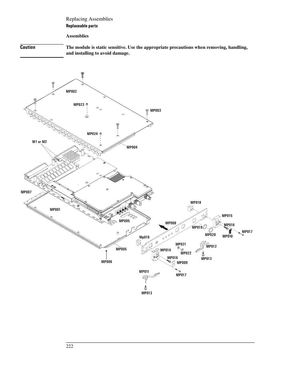 Replacing assemblies, Caution | Agilent Technologies VXI E1439 User Manual | Page 232 / 246