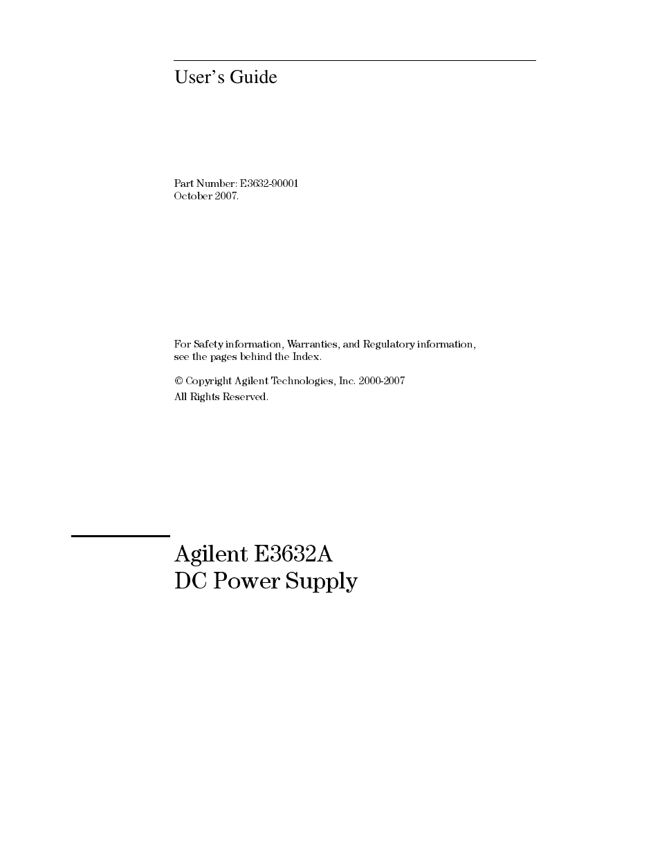 Agilent Technologies E3632A User Manual | 172 pages