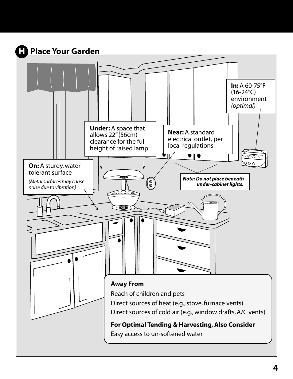 Place your garden | AeroGarden Space Saver 6 100602-SLR User Manual | Page 5 / 16