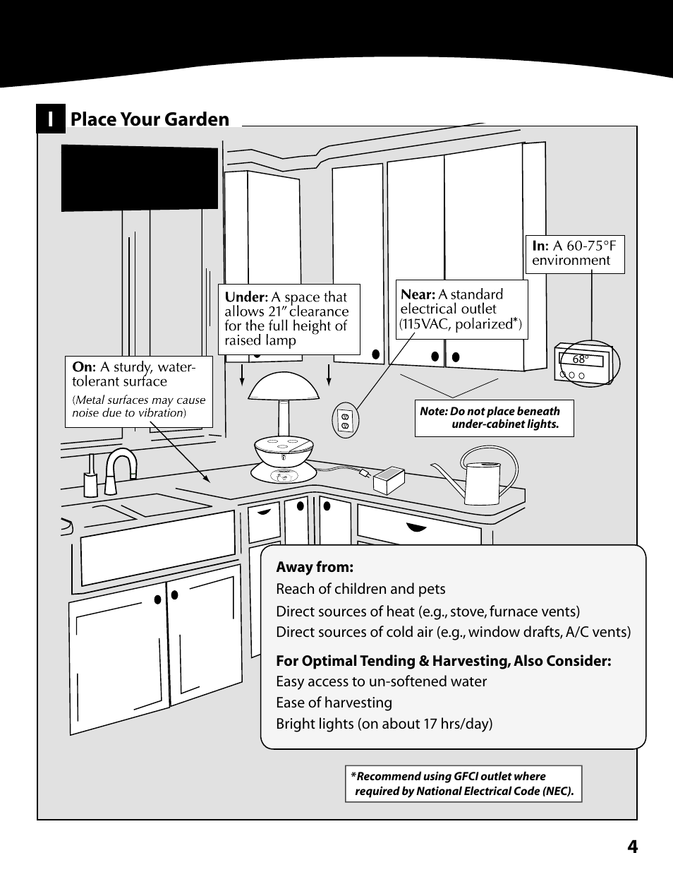 4place your garden | AeroGarden Mini 300291 User Manual | Page 5 / 12
