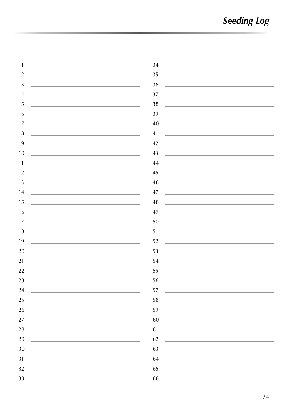 Seeding log | AeroGarden 507140-0000 AD User Manual | Page 25 / 26