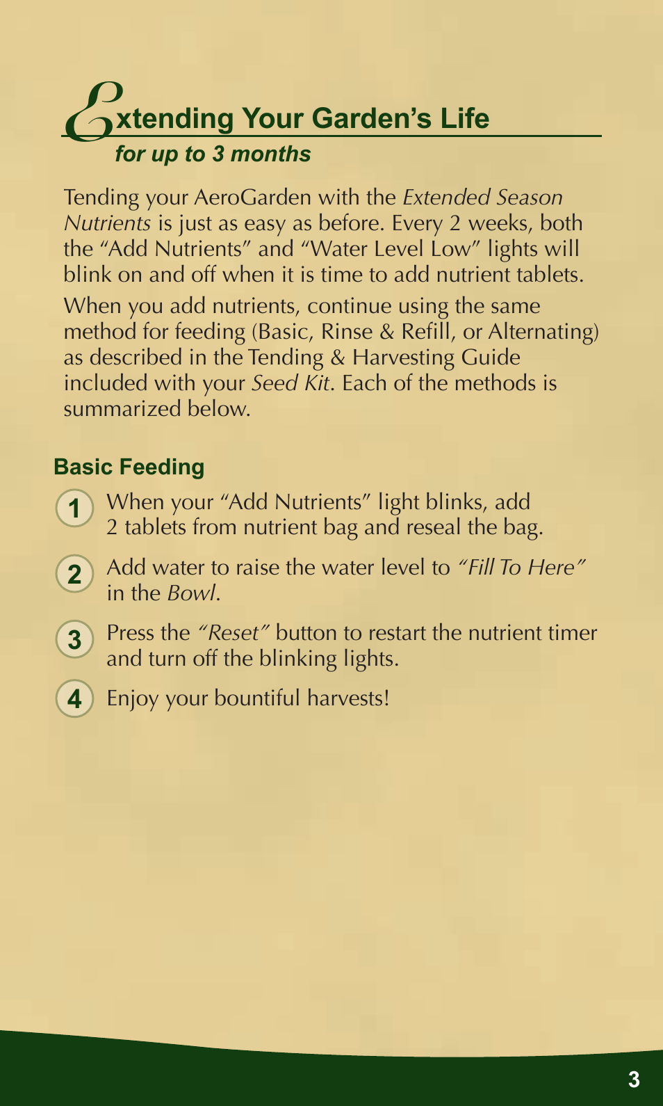 AeroGarden Extended Season User Manual | Page 3 / 8