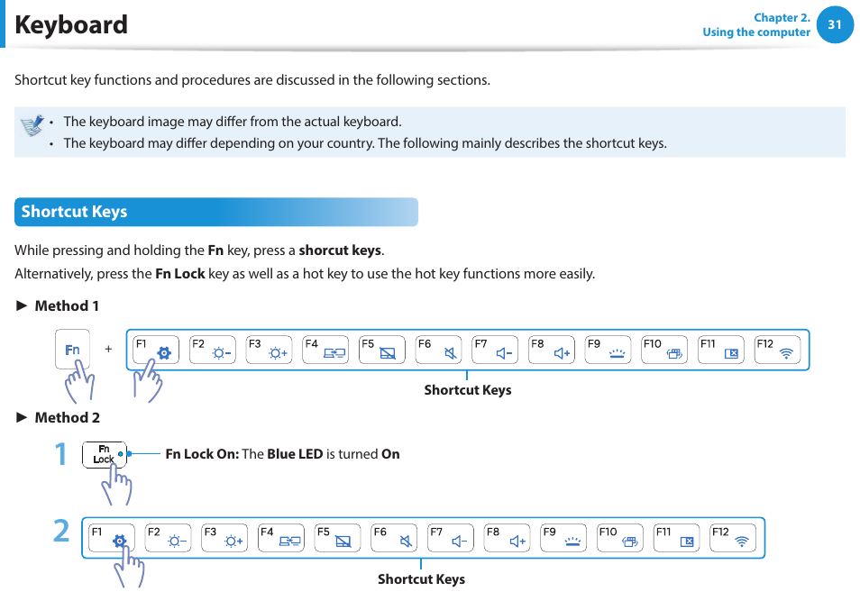 Keyboard | Samsung NP940X5J-K01US User Manual | Page 32 / 115