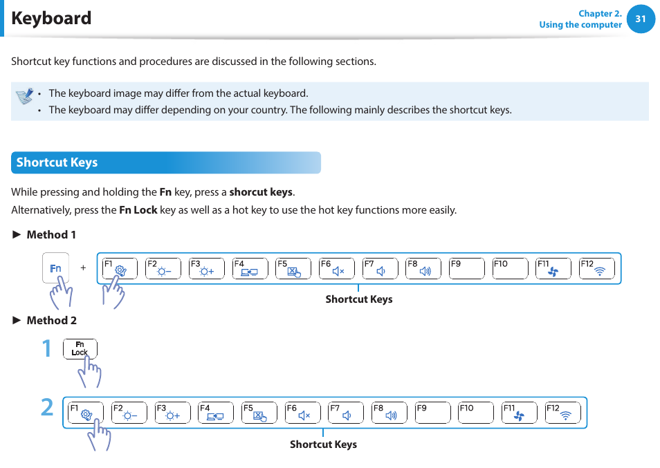 Keyboard | Samsung NP470R5E-K02UB User Manual | Page 32 / 120