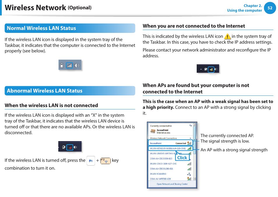 Wireless network | Samsung NP470R5E-K02UB User Manual | Page 53 / 120