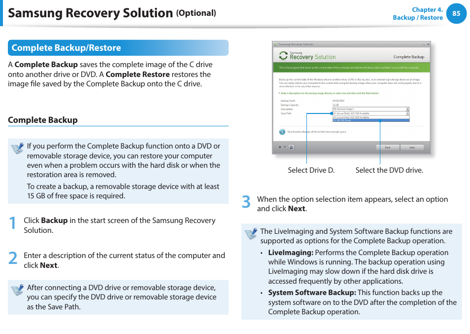 Samsung recovery solution | Samsung NP470R5E-K02UB User Manual | Page 86 / 120