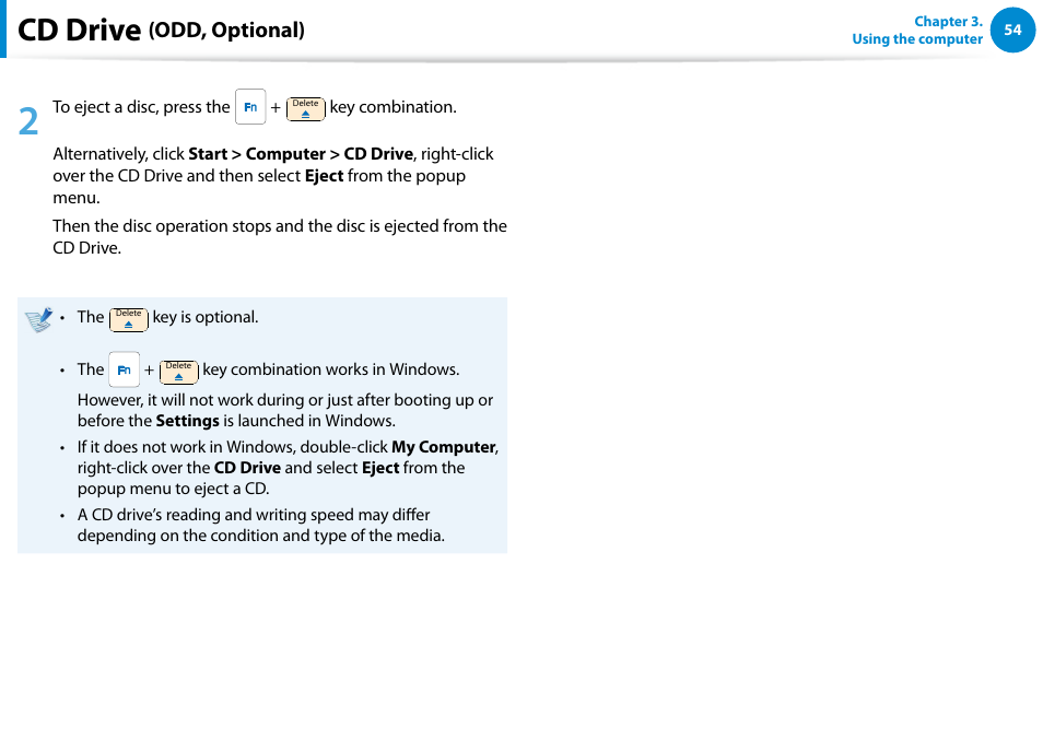 Cd drive, Odd, optional) | Samsung NP700Z5A-S09US User Manual | Page 55 / 156