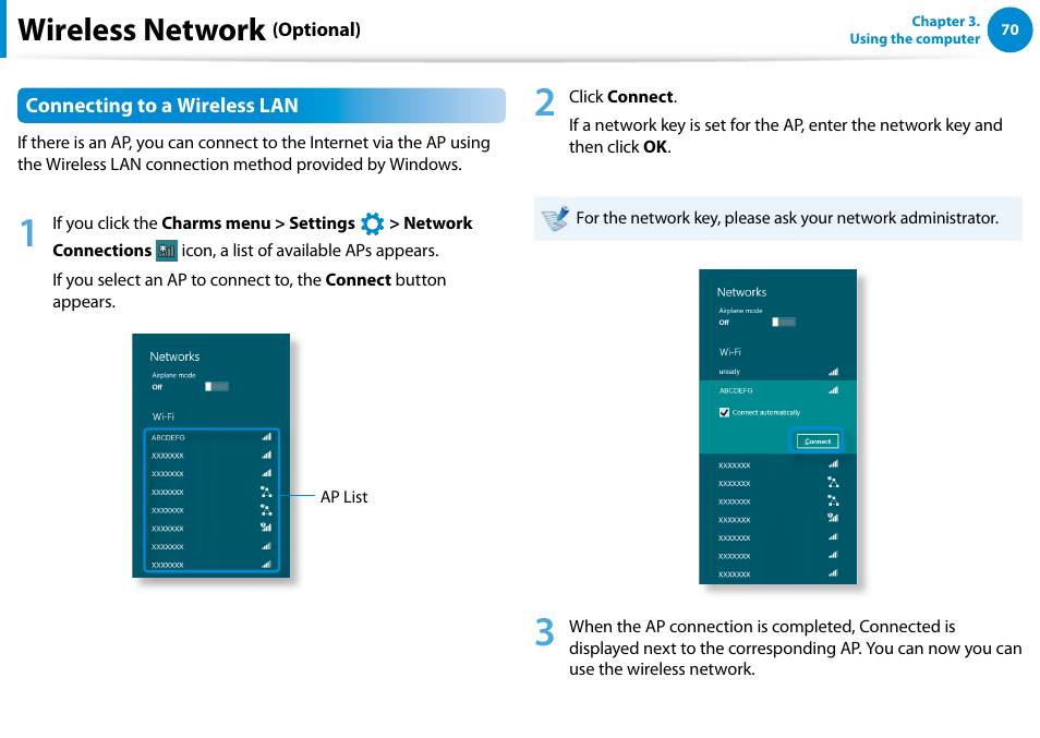 Wireless network | Samsung NP700Z5A-S09US User Manual | Page 71 / 156