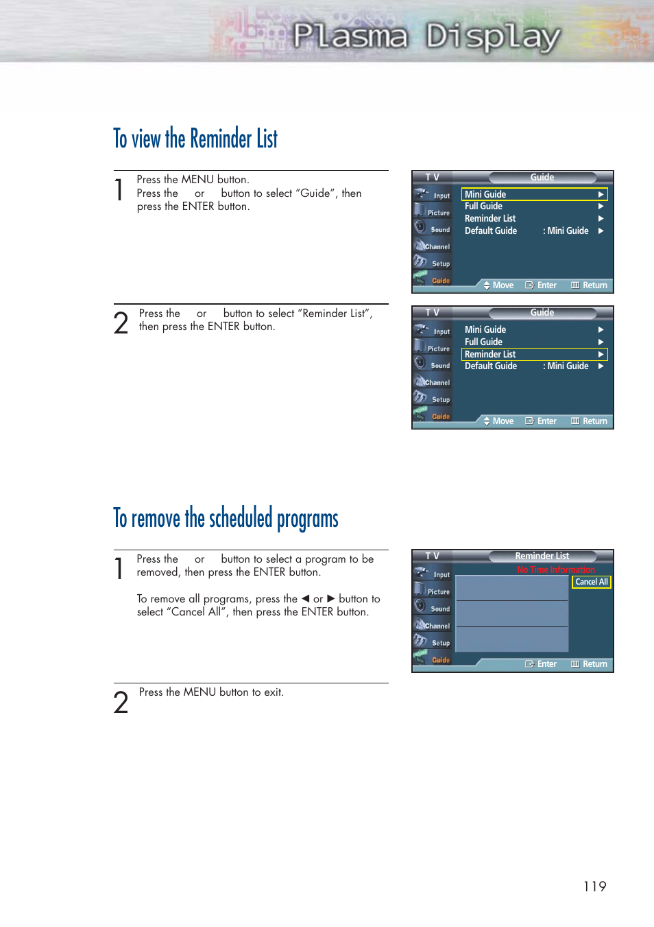 Samsung HPP5581X-XAA User Manual | Page 119 / 128