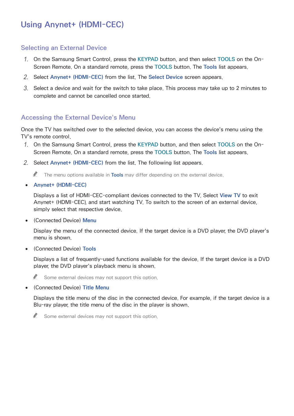 171 using, Anynet+ (hdmi-cec), Using anynet+ (hdmi-cec) | Samsung UN55HU7200FXZA User Manual | Page 177 / 230