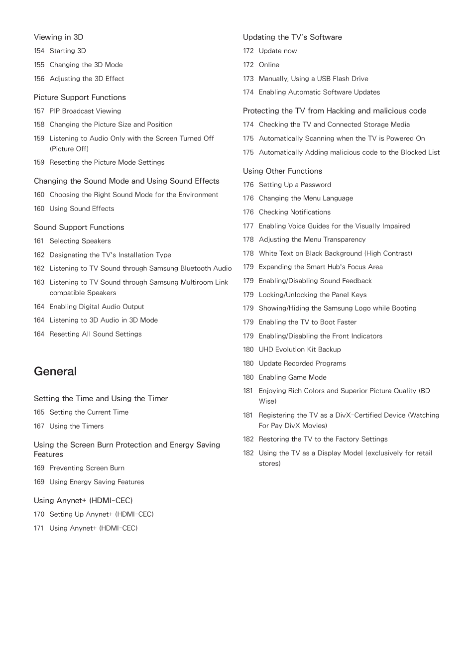 General | Samsung UN55HU7200FXZA User Manual | Page 5 / 230