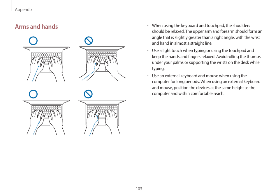 Arms and hands | Samsung NP940X3G-S02US User Manual | Page 103 / 149